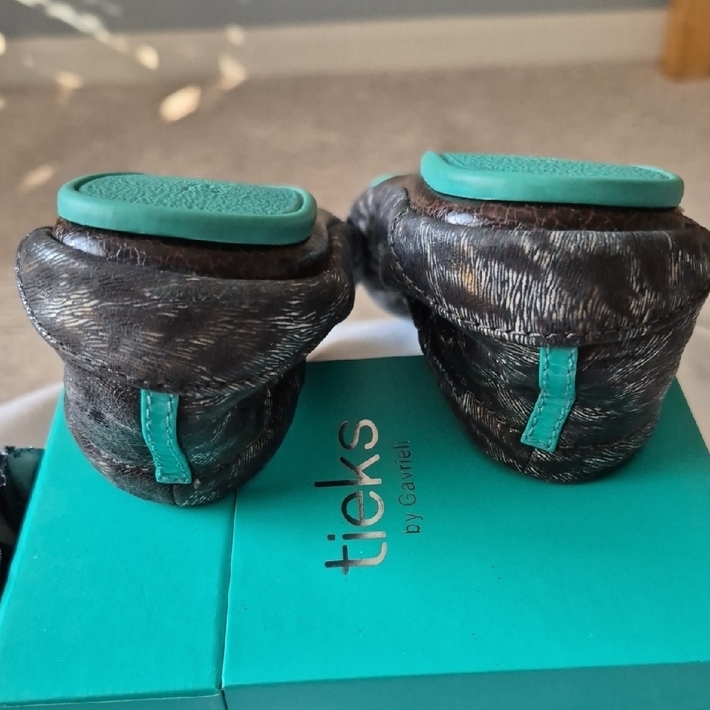 Tieks Black Leopard Ballet Flats - Picture 7 of 9